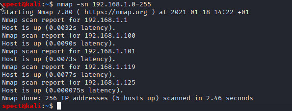 Host discovery nmap scan