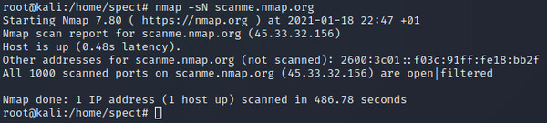 Nmap TCP Flag Null Scan